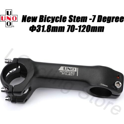 UNO Bicycle Stem -7 Degree Mountain Bike Stem 31.8 Road Bicycle Handlebar Extender 70-120mm UNO Stems MTB Aluminum Accessories