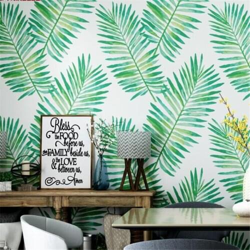 Wellyu Nordic style wallpaper ins Southeast Asia banana leaf tropical plant restaurant living room wallpaper papel de pared обои
