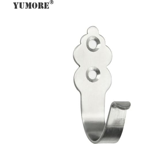 YUMORE 5pcs/lot Coat Hat Hanger Hook Stainless Steel Wall Mounted Hangers For Towel Bathroom Kitchen Decorative Robe hooks