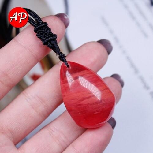 1pcs Droplet Shape Red Crystal Pendant Artificial Smelting Stone Ornament DIY Pendant Necklace Woman Accessories Gift Red Tears