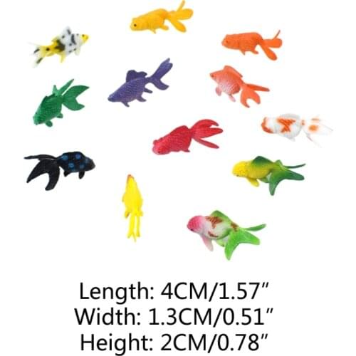 12 Pcs PVC Goldfishes Models Epoxy Filling Material Crystal Ocean Resin Filler