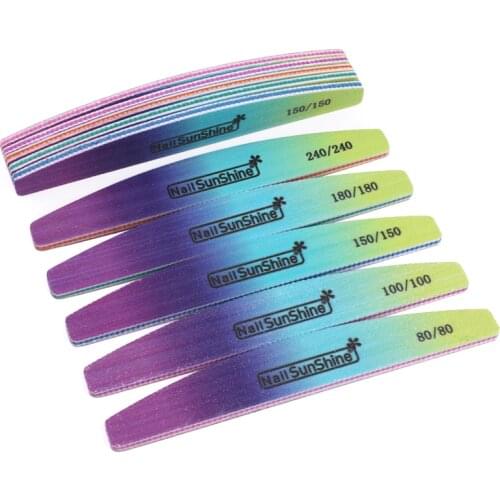 3/5/10Pcs Thick Sandpaper Nail Art File Buffer 80/100/150/180/240 Gradient Color Boat Sanding Polishing Manicure Nail Care Tools