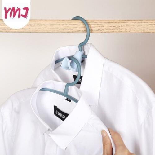3pcs Wardrobe Space-saving Stack Hanger Hooks Plastic Coat Hook Closet Hanger Rack Bedroom Storage Organizer GUANYAO