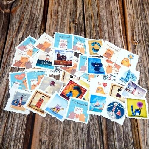 35pcs Kawaii Cat Waterproof Stickers DIY Decoration Scrapbooking Diary Photos Albums Stickers Girls Kids Boys Stickers Gift Toy