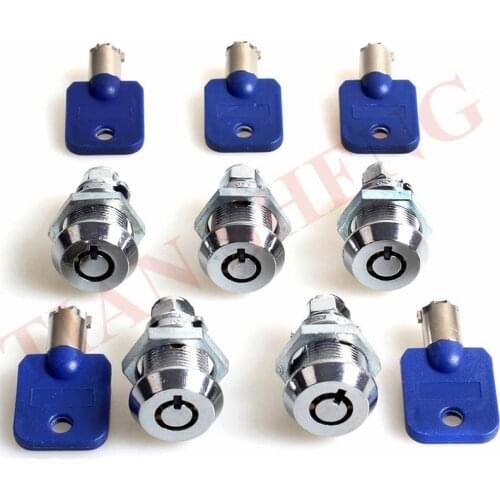 5PCS/Lot Keyed alike 17mm Tubular Cam lock door Cabinet lock for slot game machine arcade Pinball games machines accessories