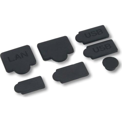7pcs Silicone Dust Plugs Set USB Interface Anti-dust Cover-compatible Dustproof Plugs for PS5 Game Console