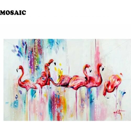 Diamond Embroidery 5D DIY Diamond Painting Flamingo family Diamond Painting Cross Stitch Rhinestone Mosaic E49
