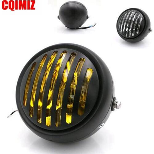 Aluminum Motorcycle Retro Grille Mask Front Headlight For Harley Cafe Racer Chopper Bobber CG125 GN125 Motorcycle Headlamp