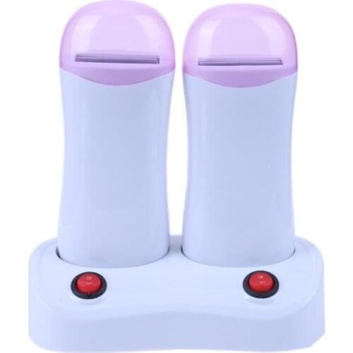 EU Plug Plug Hot Wax Warmer Heater Mechine Epilator Hair Removal Salon Pink White Beauty Double Hair Removal Machine