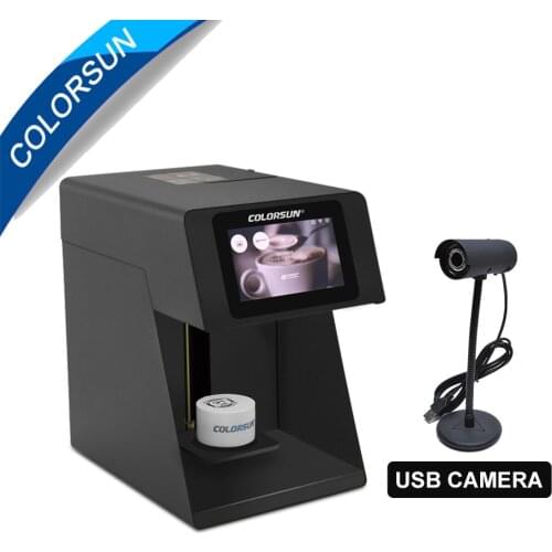 Colorsun Automatic 3Dprinter coffee printer latte latte maker biscuit edible ink chocolate biscuit bread printer with usb carema