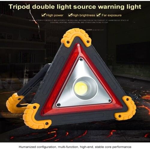 Car Emergency Breakdown Warning Triangle Car Stop Sign Tripod Road Flasher Triangle Emergency Warning Sign Reflective Strips