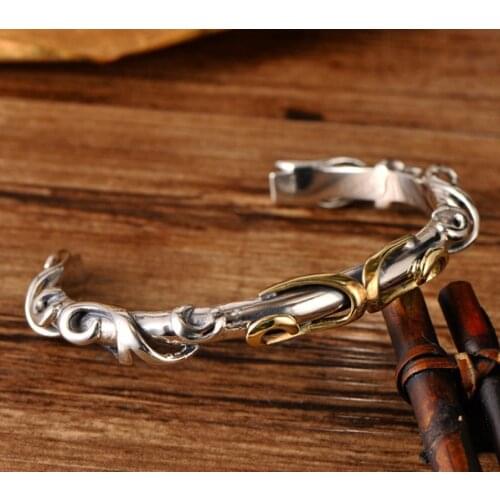 Real Solid 925 Sterling Silver Cuff Bracelet Cirrus Jewelry Men Women A5072