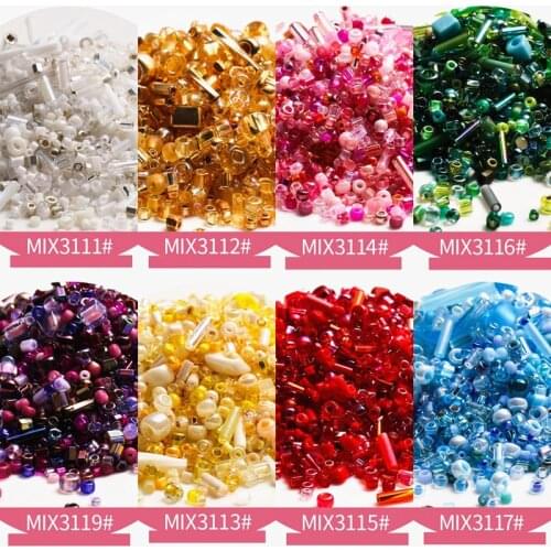 10g Mix Japan Miyuki Seed Beads Mixed Delica Round Glass Beads Mix Colors and Size Glass Twist Bugle Tube For Clothing Accessory