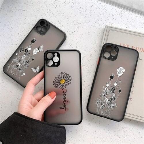 Art Floral Painting Phone Case For iPhone 11 Pro Max 12 Mini XS Max X XR 7 8 Plus Clear Shcokproof Shell For iPhone 12 Pro Max