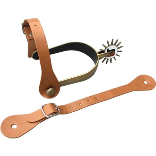 Black Nylon English Spur Straps with Stainless Steel Buckle Cow Leather Western Spur Strap