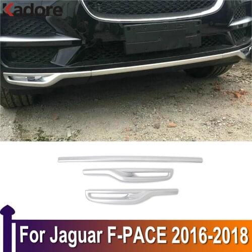 For Jaguar F-PACE 2016 2017 2018 ABS Matte Front Bottom Bumper Cover Skid Plate Protective Strips Car Exterior Accessories