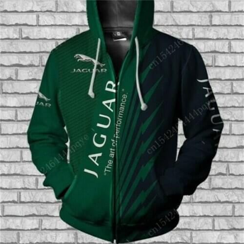 Jaguar New Mens Hoodie High Quality Zipper Hoodie Haikyuu Oversize Hoodie Harajuku Mens Clothes Streetwear 3D Anime Sweatshirt