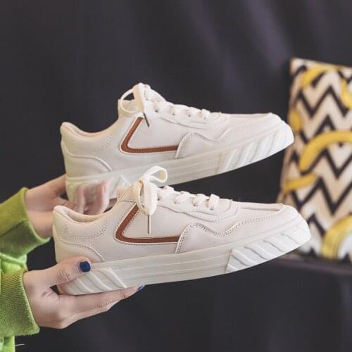 Fashion Shoes Womens Vulcanize Shoes Spring New Casual Classic Solid Color PU Leather Shoes Women Casual White Shoes Sneakers