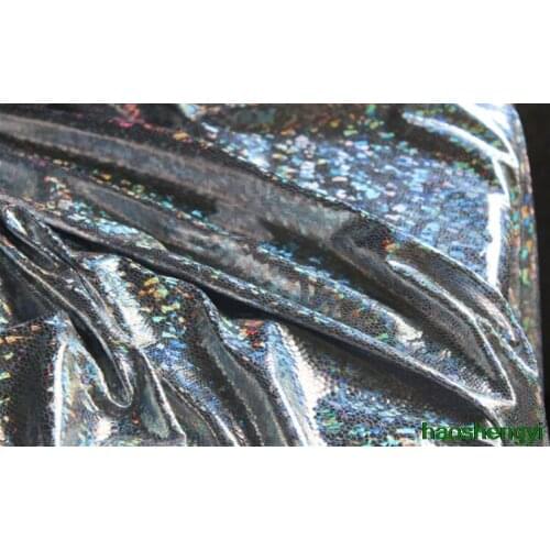 Metallic reflective laser fancy stretch fabric, thin colorful background clothing creative fabric