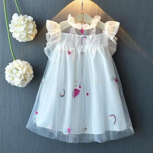Little Kids Dresses 2020 Brand Baby Girls Dress Lace Flower Pony Embroidery Birthday Party Wear Children Clothing 3 8 Year