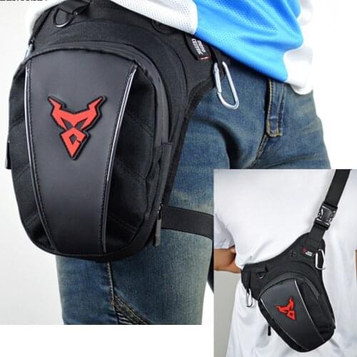 Motorcycle Rider Fanny Pack Men Leg Bag Purse Reflective Strip Waterproof Oxford Hip Bum Belt Messenger Thigh Waist Bags