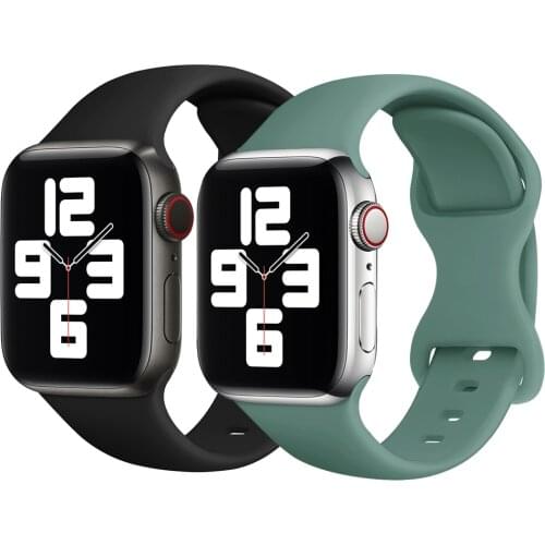 Silicone Strap For Apple Watch Band 44mm 40mm 38mm 42mm Smartwatch Rubber Sports Watchband Belt Bracelet iWatch Serie 3 4 5 6 SE