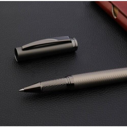 Luxury quality Brushed signature roller ball pen Gun gray Stationery Office school supplies ink pen NEW