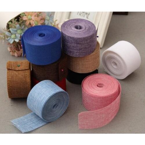 Width:5cm Lengh :10m Flax-Like Fabric Ribbon Lace For DIY Home Garden Wedding Party Decorations