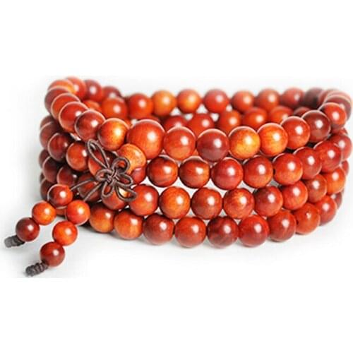 Tibetan Buddhism 108 monarch RAJA KAYU wood Prayer Beads Mala Necklace