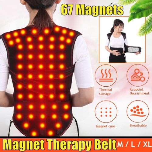 Tourmaline Self-heating Magnetic Therapy Belt Waist Support Shoulders Vest Waistcoat Warm Back Pain Treatment Correction