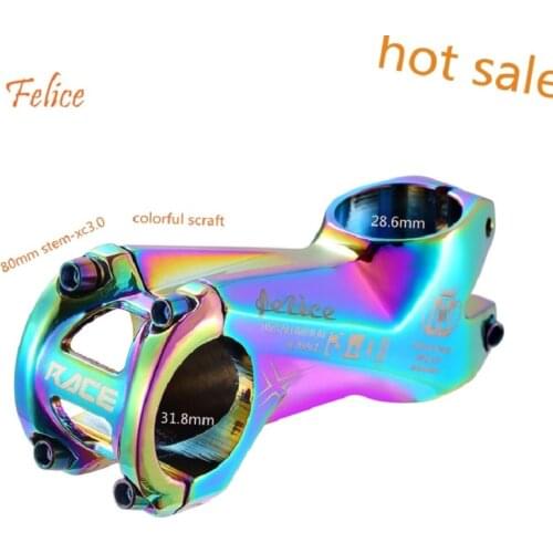 Bicycle Stem Colorful Ultralight Mountain Bike Stem MTB XC AM Bike Handlebar Rainbow Stem