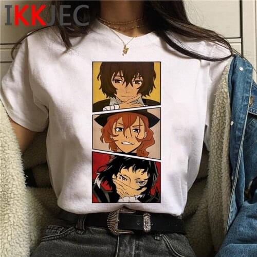 Bungou Stray Dogs summer top women streetwear vintage japanese t-shirt vintage