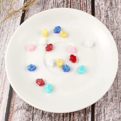 10pcs 10mm Geometric Colorful Resin Connector Bead Findings DIY Necklace Bracelet Handmade Women Girls Jewelry Accessories F65