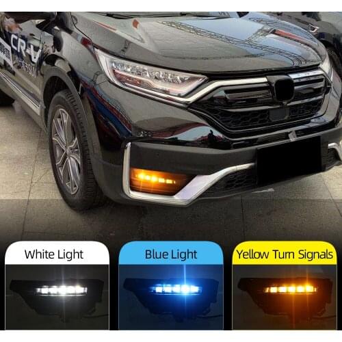 2PCS For Honda CRV CR-V 2020 2021 Dynamic Turn Signal Relay Waterproof Car DRL Lamp LED Daytime Running Light Fog lamp