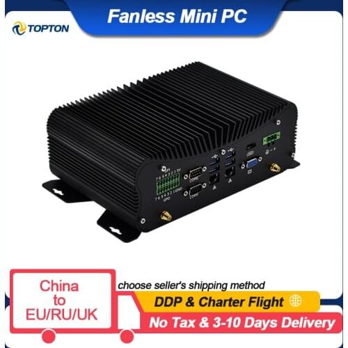 2021 Cheap Industrial Fanless Mini PC Intel i7 10510U i5 10210U Rugged Computer 6*COM 2*Lans 8*USB GPIO LPT HDMI VGA 4G WiFi