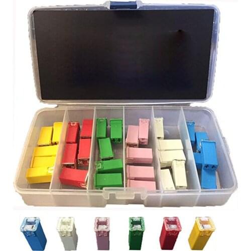 30pcs Automotive TALL/STANDARD PROFILE JCASE Box Shaped Fuse Kit 20A 25A 30A 40A 50A 60A for Pickup Trucks Cars and SUVs