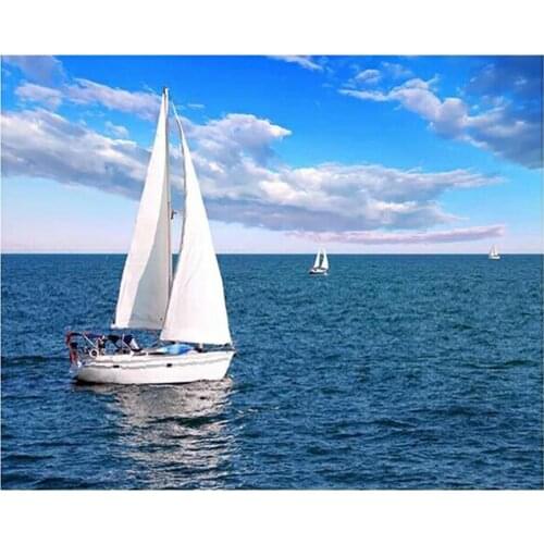 5D DIY Diamond Painting Sea Scenery Diamond Embroidery Sailing boat Cross Stitch Full Square/Round Drill Mosaic Home Decor