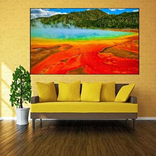 5D Diy Diamond Painting Cross Stitch full Square Round Diamond Embroidery Yellowstone National Park, USA for room Decor H907