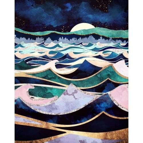 Night Space Galaxy Nebula Abstract Canvas Painting Wall Art Pictures Landscape Mountain Ocean Lake Room Poster Office Home Decor