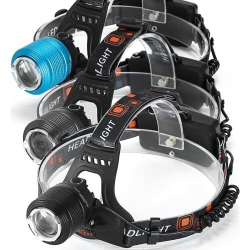 Anjoet Headlight T6 led headlamp zoom flashlight adjustable head lamp 5000lm XM-L 18650 battery front light Recharge zoomable