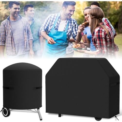 BBQ Grill Cover Waterproof Barbecue Protector 420D Oxford Fabric Rip-Proof Windproof Dustproof Cover Outdoor BBQ Accessories