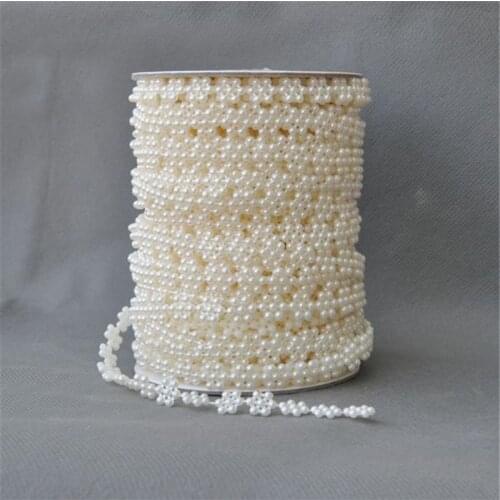 Free Shipping 2Meters 10mm Craft ABS Half Round Flatback Imitation Flum Pearl Beads Chain For DIY Decoration