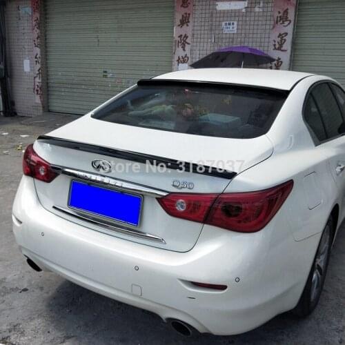 For Infiniti Q50 spoiler 2014 2015 2016 ABS Plastic Unpainted Color Rear Roof Spoiler Wing Trunk Lip Boot Cover Car Styling