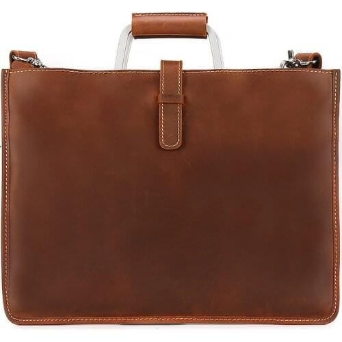 Mens Handbag Horizontal Mens Bag Briefcase Retro First Layer Handmade Document Bag