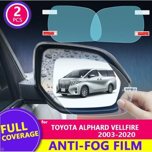 For Toyota Alphard Vellfire AH10/AH20/AH30 2002-2020 Rearview Mirror Film HD Anti-Fog Rainproof Auto Mirror Car Accessories
