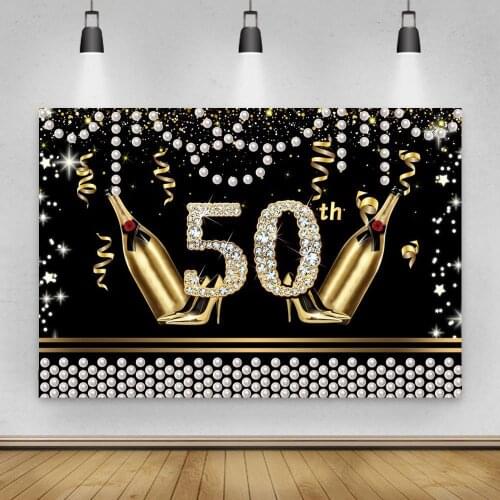 30th 40th 50th 60th Adult Birthday Photographic Backgrounds Gold Banquet Celebration Cocktail Party Photography Backdrops Decor