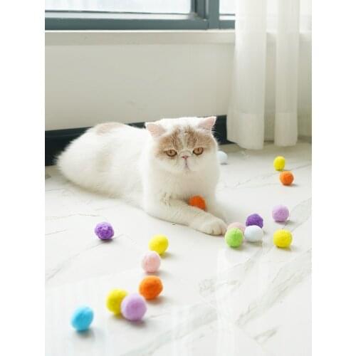 Cat Toys Stretch Plush Ball Cats Toy Balls Creative Colorful Interactive Pom Pom Fidget Chew Dropshipping Pet Accessories강아지