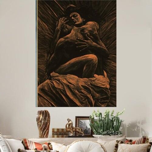 Hug Lover Abstract Oil Painting On Canvas Religious Posters and Prints Wall Art Pictures For Living Room Wedding Decoration