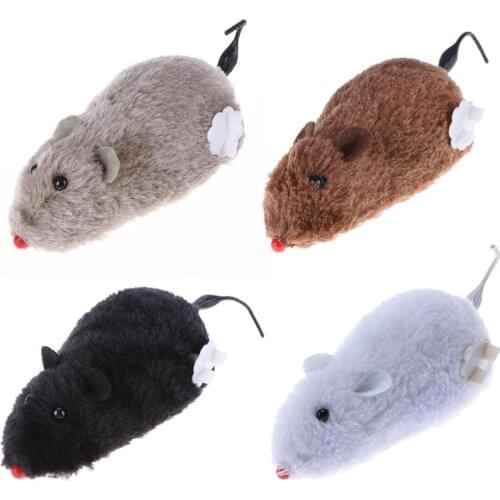 Kitten Clockwork Spring Mouse Plush TPR Cat Mechanical Motion Running Rat Toys Pet Supplies Interactive Playing Doll