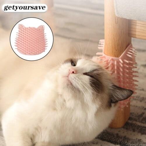 Cat Brush Massage Comb Removes Hairs Cat Accessories Corner Self Groomer Grooming Supplies Rubs Face Tickling Combs Pet Products